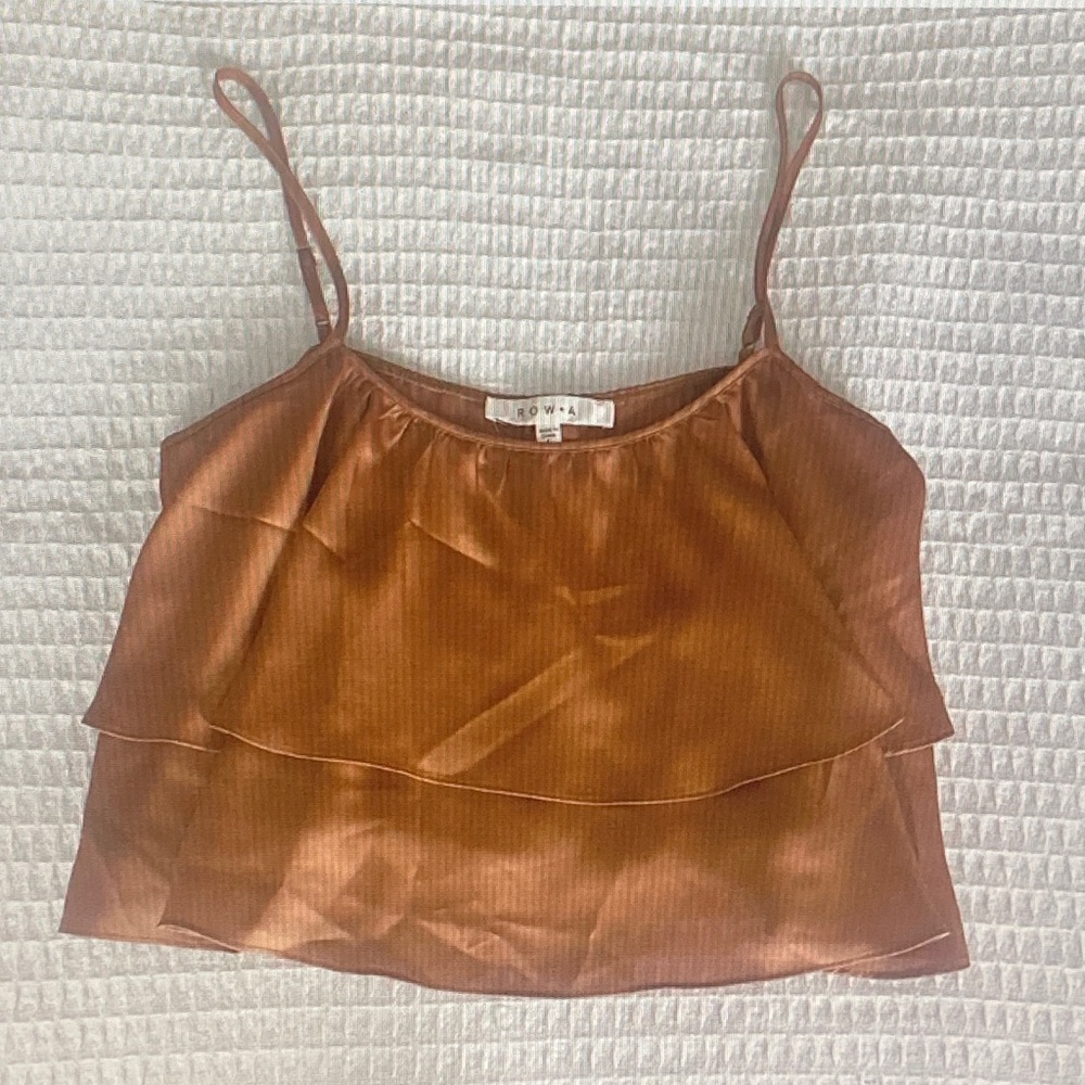 Copper Satin Tiered Cami Top - Women's